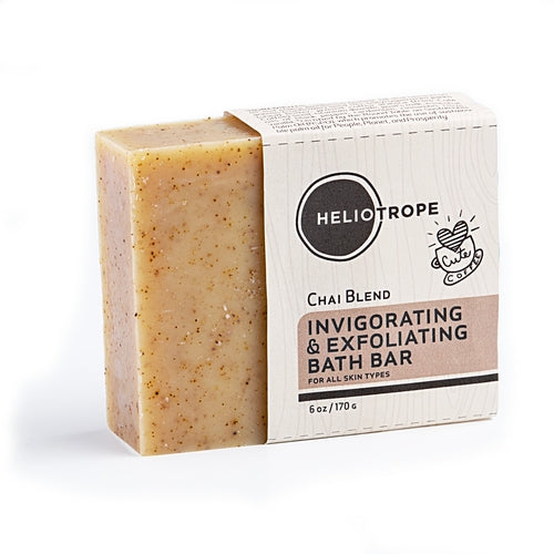 Heliotrope Invigorating & Exfoliating Bath Bar - chai blend