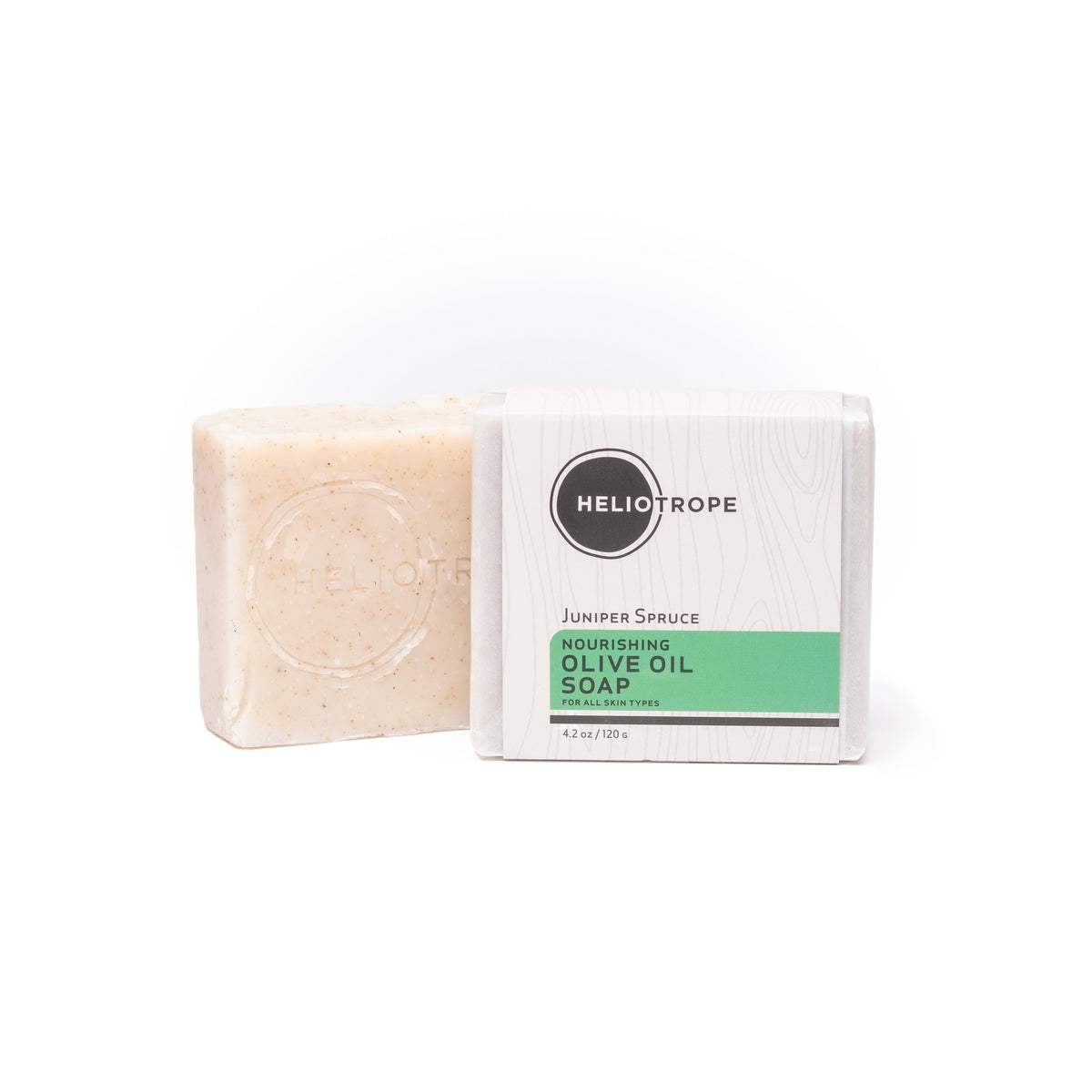 Heliotrope Nourishing Olive Oil Soap Bar - juniper spruce